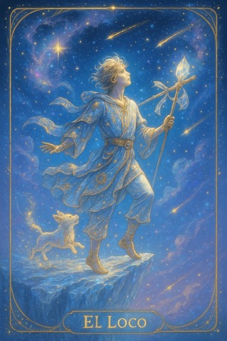 Carta de tarot El Loco en la app MysticMe